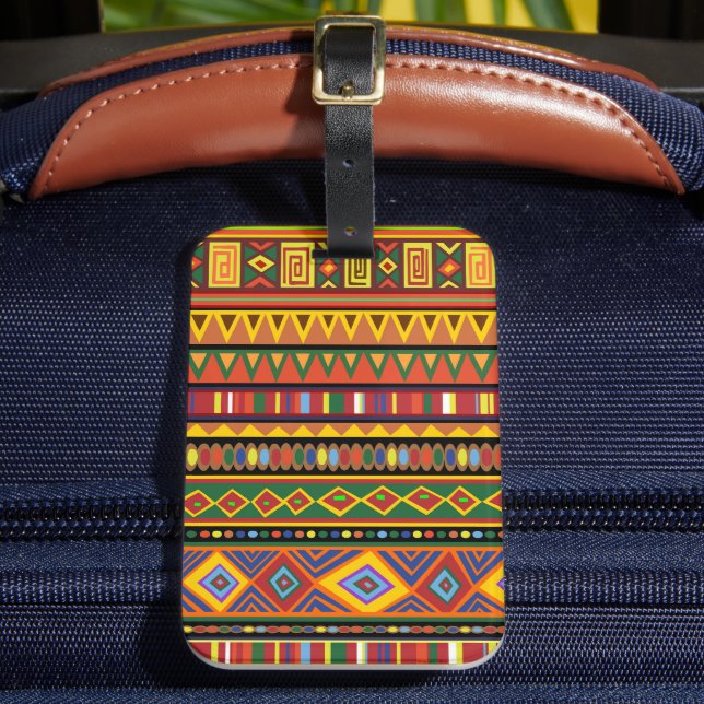 Africa Ethnic Art Pattern  Luggage Tag (Front Insitu 2)