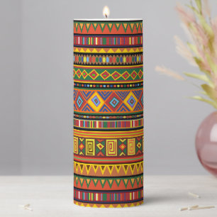 Africa Ethnic Art Pattern Pillar Candle