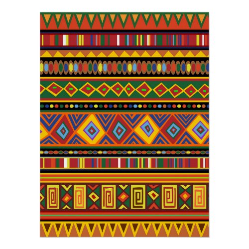 Africa Ethnic Art Pattern  Poster