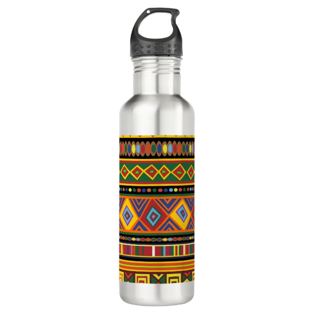 Africa Ethnic Art Pattern  Stainless Steel Water Bottle (Front)