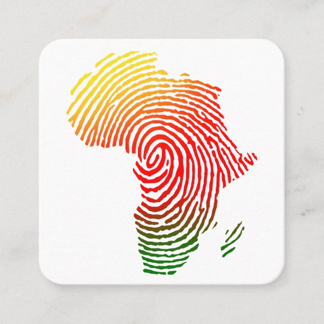Africa Finger Print, Black History, Equal Rights,  Square Business Card (Front)