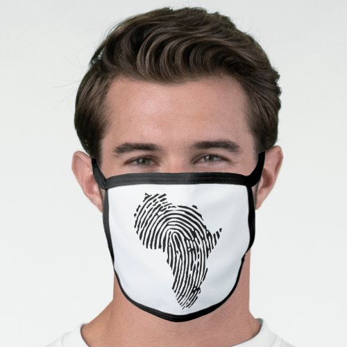 Africa Finger Print Black Power African Face Mask