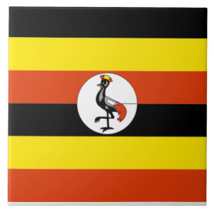 Africa: Flag of Uganda Ceramic Tile