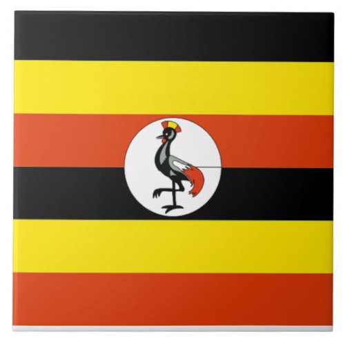 Africa Flag of Uganda Ceramic Tile