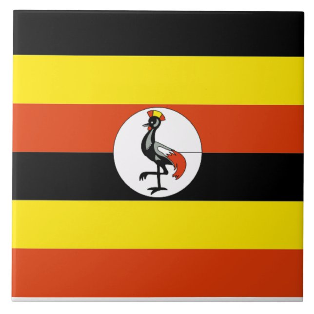 Africa: Flag of Uganda Ceramic Tile (Front)