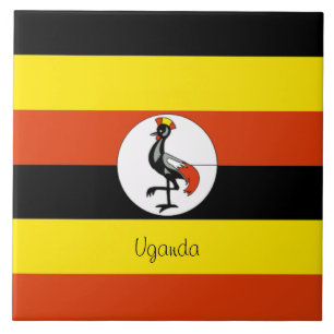 Africa: Flag of Uganda Ceramic Tile