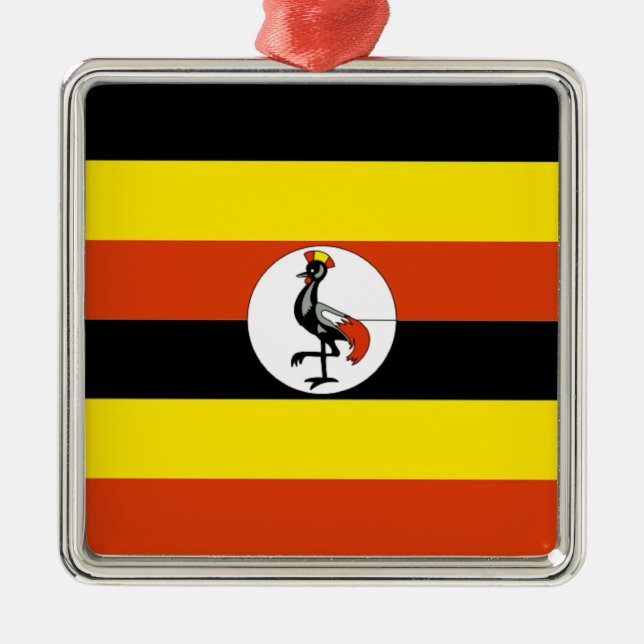 Africa: Flag of Uganda Metal Ornament (Front)