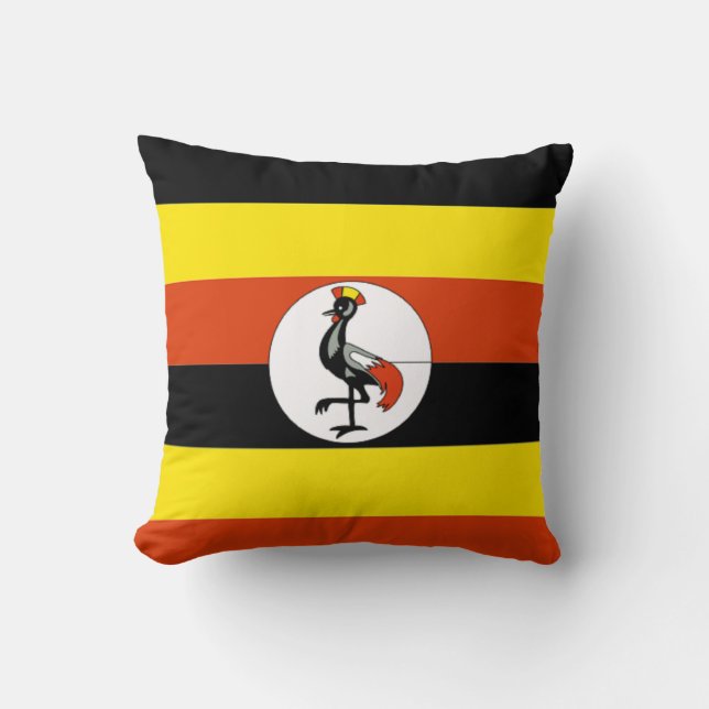Africa: Flag of Uganda Throw Pillow (Front)
