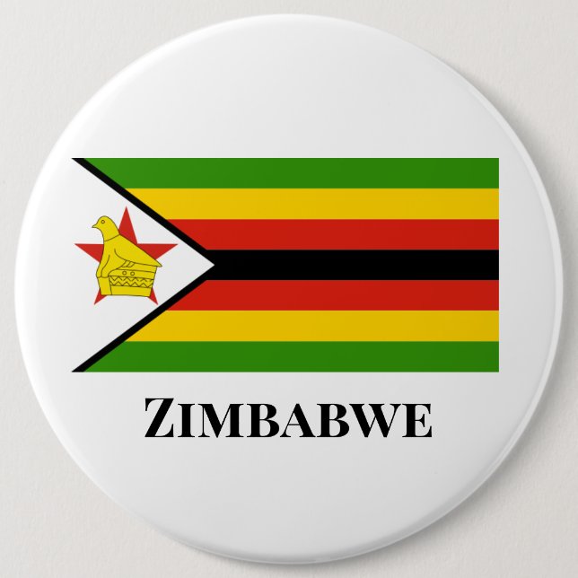 AFRICA: FLAG OF ZIMBABWE BUTTON (Front)