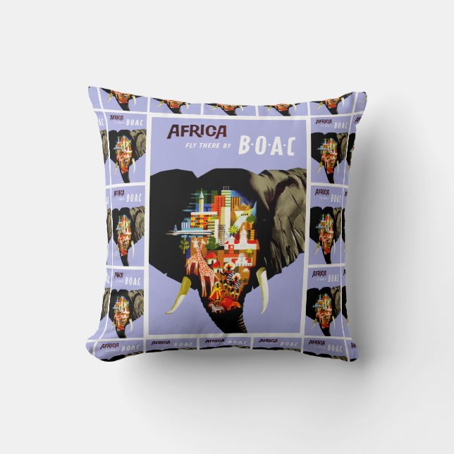 Africa ~ Fly There Throw Pillow (Front)