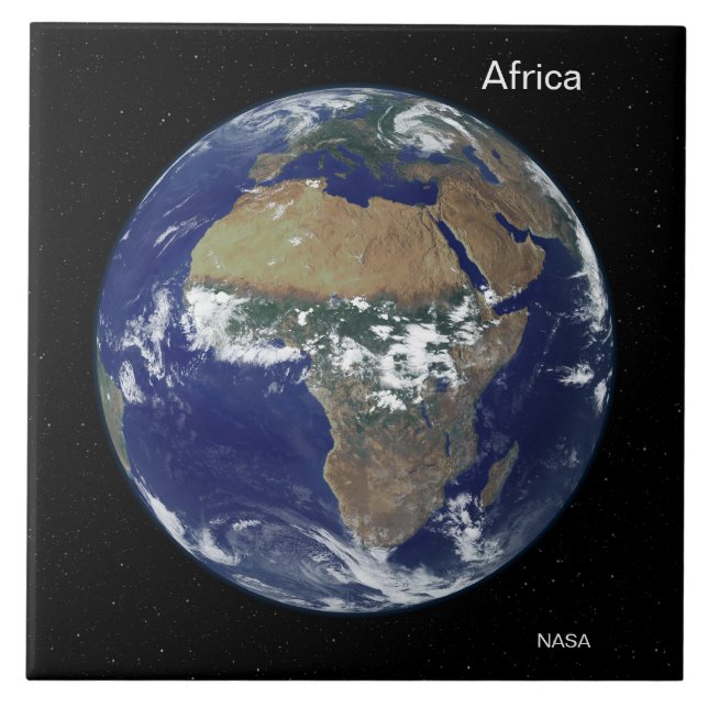 Africa from Space, NASA Full Disk Image Ceramic Tile (Front)