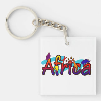 Africa fun colorful safari logo keychain