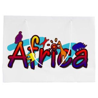 Africa fun colorful safari logo large gift bag