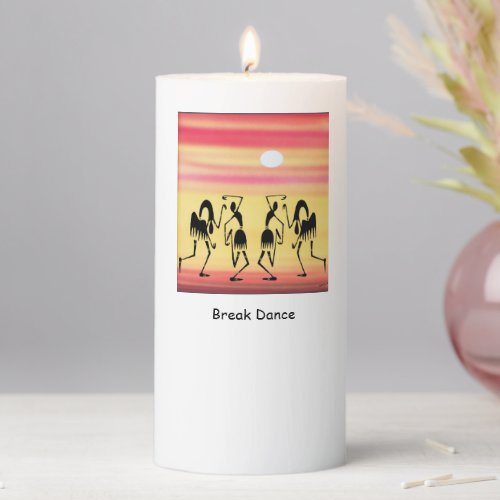 Africa Funny Break Dance  Pillar Candle