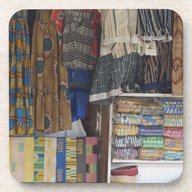 Africa, Ghana, Accra. Accra Textile & Handicraft Drink Coaster (Front)