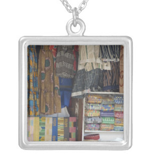 Africa, Ghana, Accra. Accra Textile & Handicraft Silver Plated Necklace