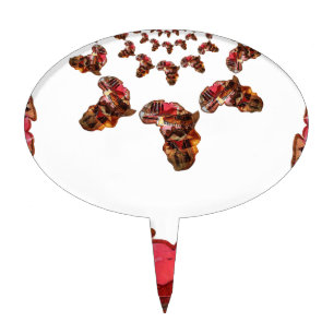  Africa in Motion: Kaleidoscope Map Design Cake Topper