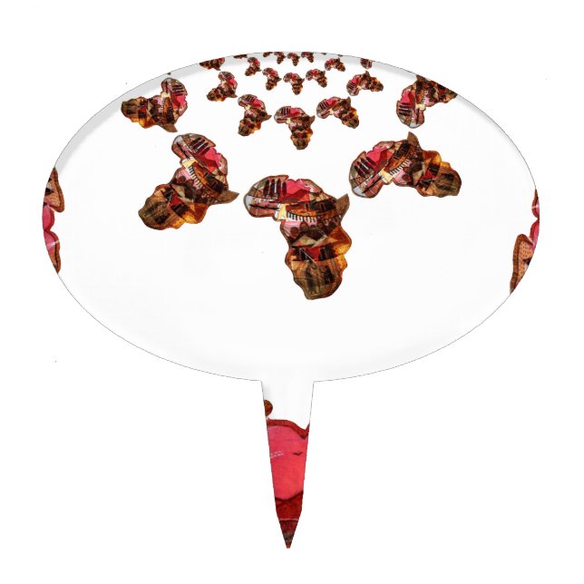  Africa in Motion: Kaleidoscope Map Design Cake Topper (Front)