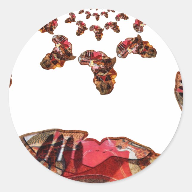  Africa in Motion: Kaleidoscope Map Design Classic Round Sticker (Front)
