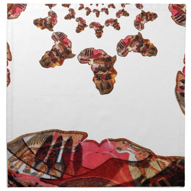  Africa in Motion: Kaleidoscope Map Design Cloth Napkin (Front)