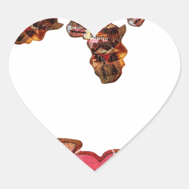  Africa in Motion: Kaleidoscope Map Design Heart Sticker (Front)