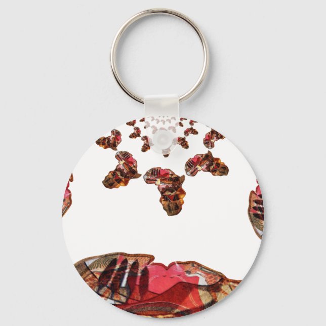 Africa in Motion: Kaleidoscope Map Design Keychain (Front)