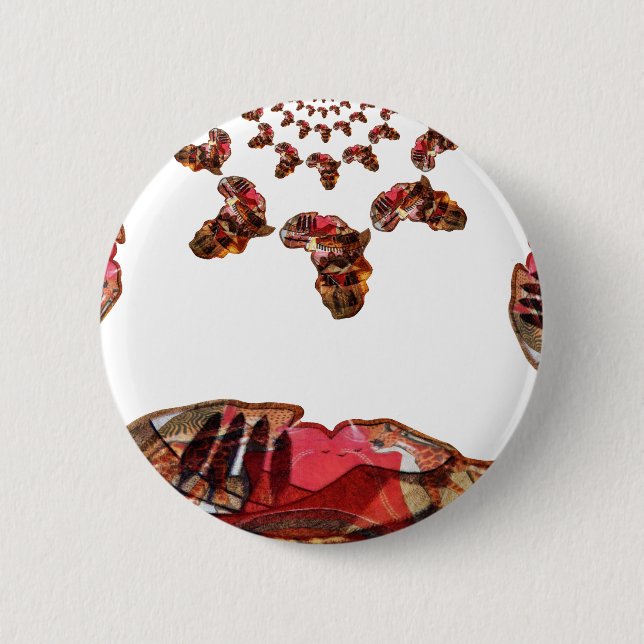  Africa in Motion: Kaleidoscope Map Design Pinback Button (Front)