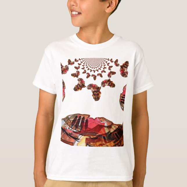  Africa in Motion: Kaleidoscope Map Design T-Shirt (Front)