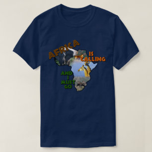 Africa is Calling African Wildlife Collage T-Shirt