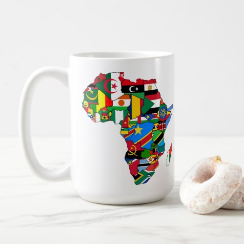 Africa Is Calling Continent Map Country Flags Coffee Mug
