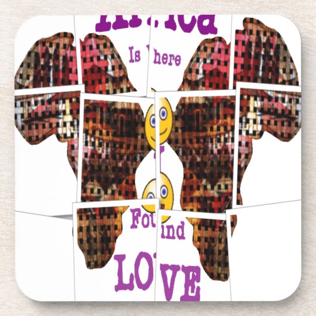Africa is where I found Love Beverage Coaster (Front)
