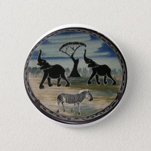 Africa Kenya Beautiful Elegant Wildlife Pinback Button