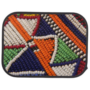 Africa, Kenya. Maasai Tribal Beads Car Floor Mat