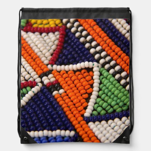Africa Kenya Maasai Tribal Beads Drawstring Bag