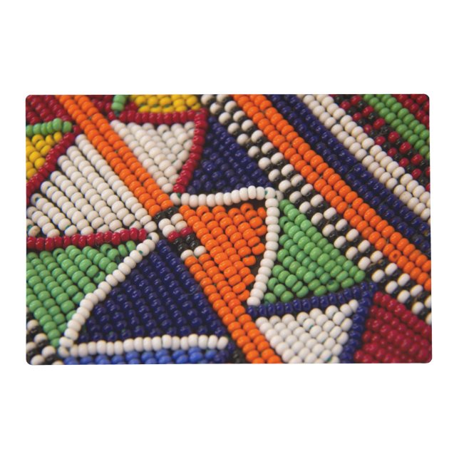 Africa, Kenya. Maasai Tribal Beads Placemat (Front)