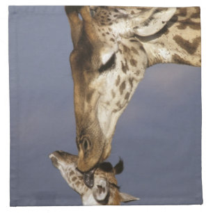 Africa, Kenya, Masai Mara. Giraffes (Giraffe Cloth Napkin