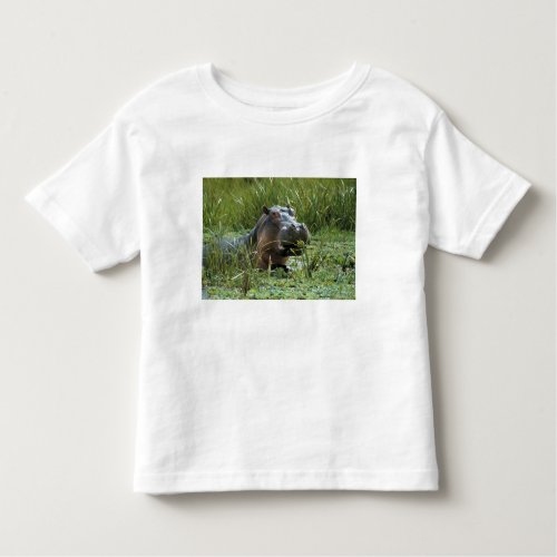 Africa Kenya Masai Mara NR A mother hippo and Toddler T_shirt