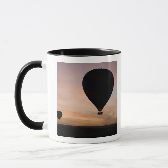 Africa, Kenya, Masai Mara. Two balloons glide Mug (Left)