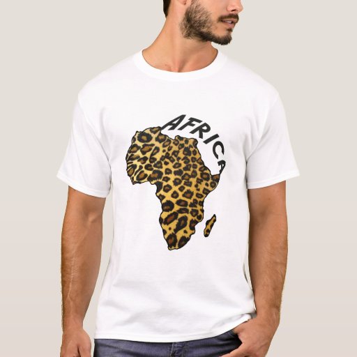 Africa leopard map Leopard animal print T-Shirt | Zazzle