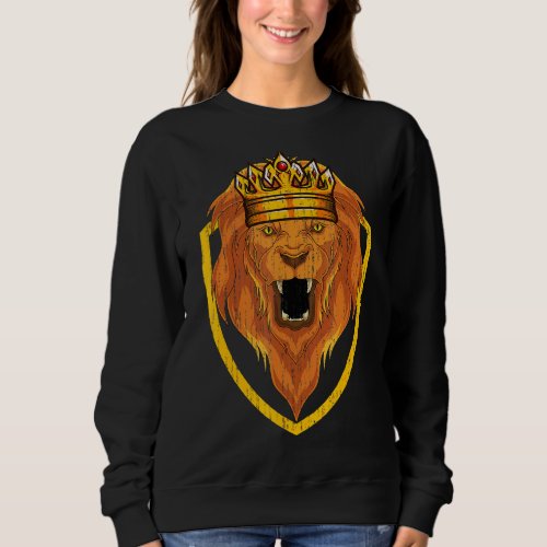 Africa Lion  Animal King Crown Africa Safari Lion Sweatshirt