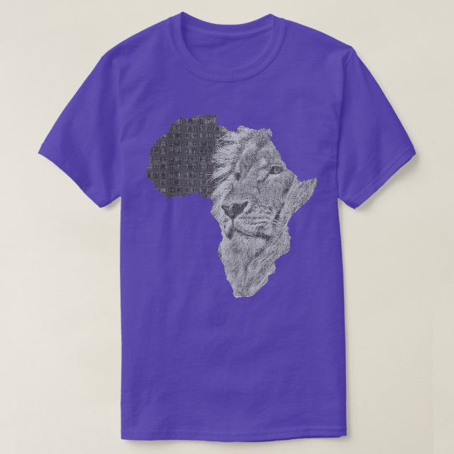 Africa Lion Engraving African Safari Tee (Design Front)
