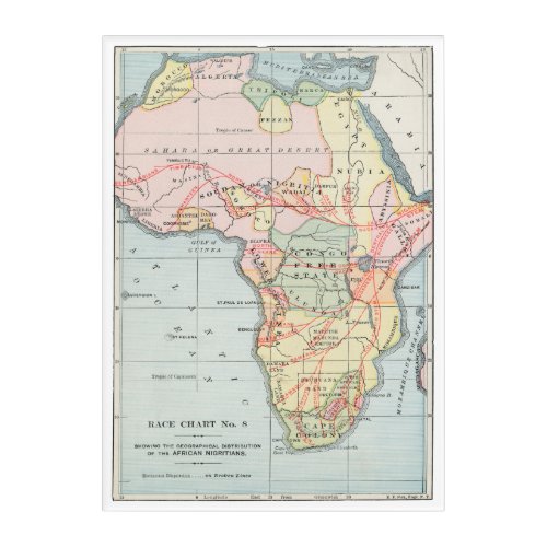 AFRICA MAP 1894 ACRYLIC PRINT