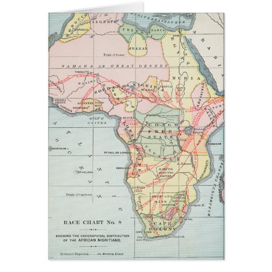 AFRICA: MAP, 1894 CARDS (Front)