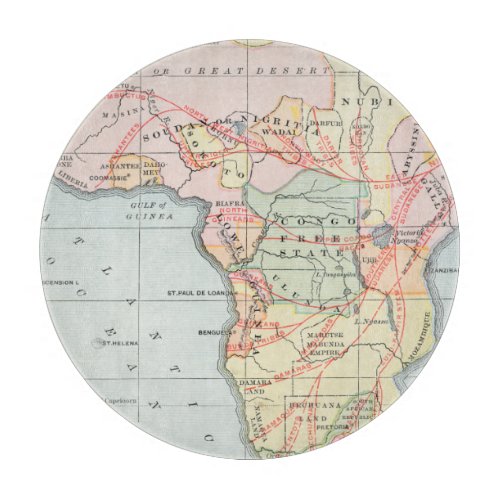 AFRICA MAP 1894 CUTTING BOARD