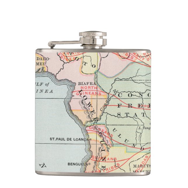 AFRICA: MAP, 1894 FLASK (Front)