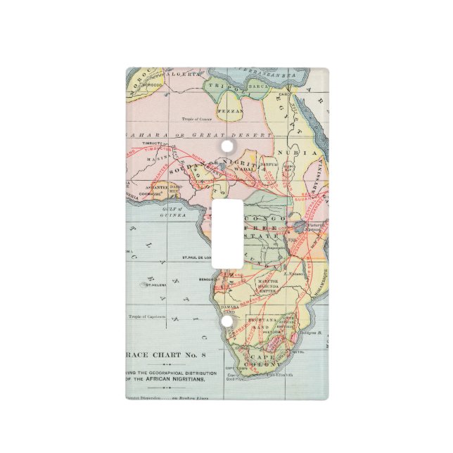 AFRICA: MAP, 1894 LIGHT SWITCH COVER (Front)