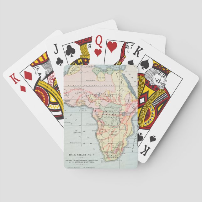 AFRICA: MAP, 1894 POKER CARDS (Back)