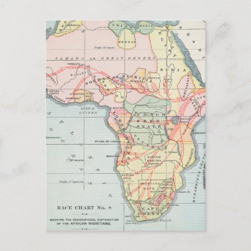 AFRICA MAP 1894 POSTCARD