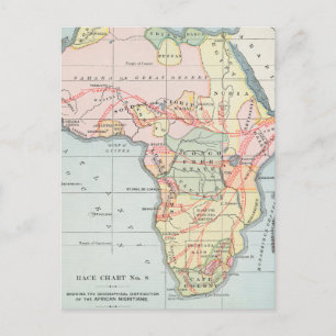 AFRICA: MAP, 1894 POSTCARD