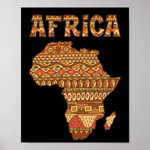 Africa Map Africa Giftvintage Black American Afric Poster
